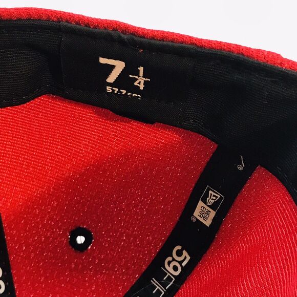 Boston Red Sox MLB Logo Hat Mens 7 1/4 New Era 59FIFTY Red & Black Flag Star Cap - Picture 10 of 12